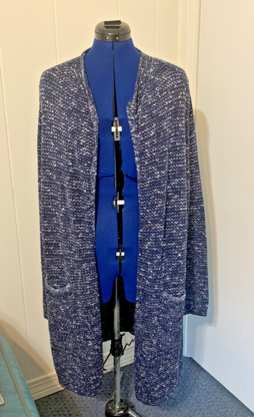 J.Jill Blue Long Open Front Cardigan Sweater Women’s Large Cotton Duster